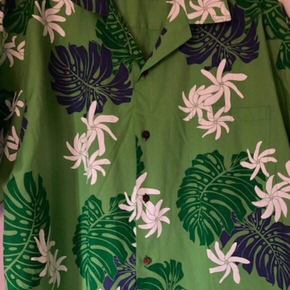 HAWAII MD FASHION MADE MENS ALOHA RESORT BEAUTY MONSTERA TAHITIAN JASMINE 2XL - Picture 2 of 10